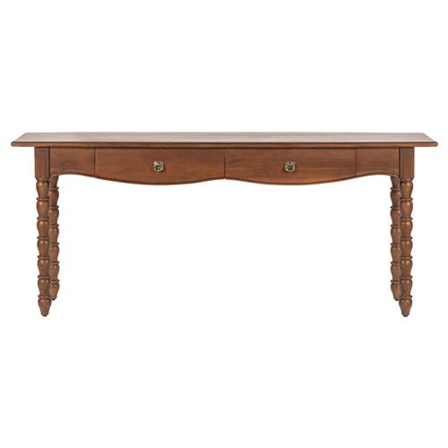 Thomas Updated Traditional Brown Wood Spindle Console Table