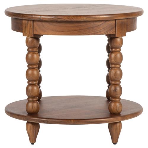Thomas Updated Traditional Brown Wood Spindle End Table