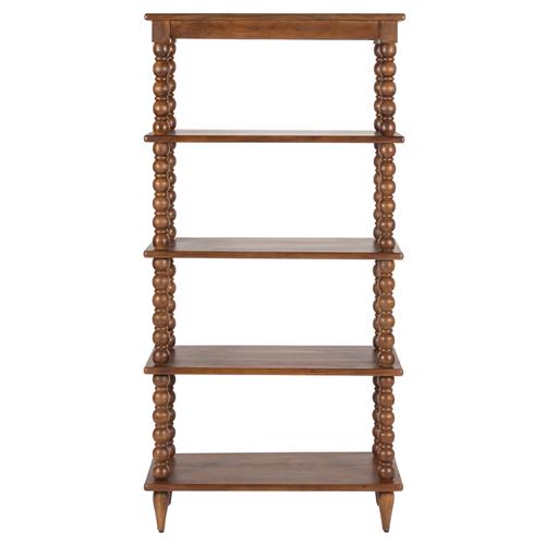 Thomas Updated Traditional Brown Wood Spindle Bookcase