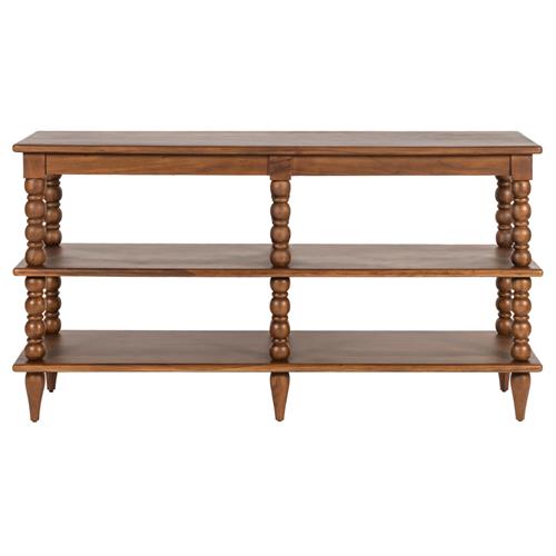 Thomas Updated Traditional Brown Wood Spindle Wide Bookcase