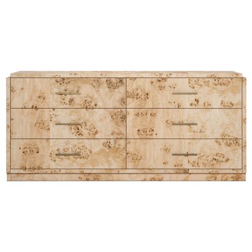 Briella Modern Classic Light Brown Burl Wood Dresser