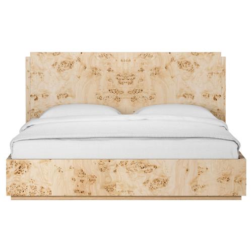 Briella Modern Classic Light Brown Burl Wood Bed - Queen