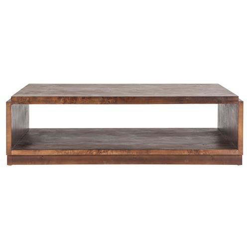 Briella Modern Classic Dark Brown Burl Wood Coffee Table