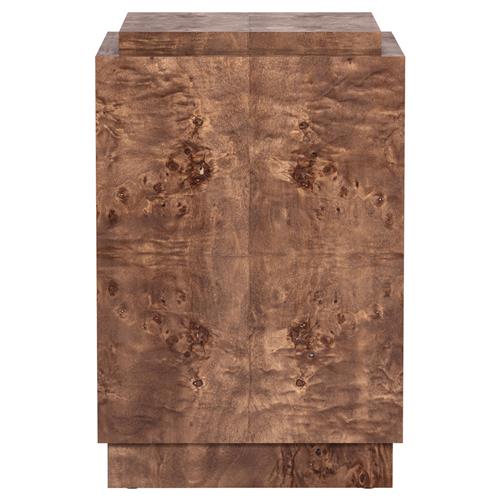 Briella Modern Classic Dark Brown Burl Wood Square Plinth Pedestal - 24&quot;