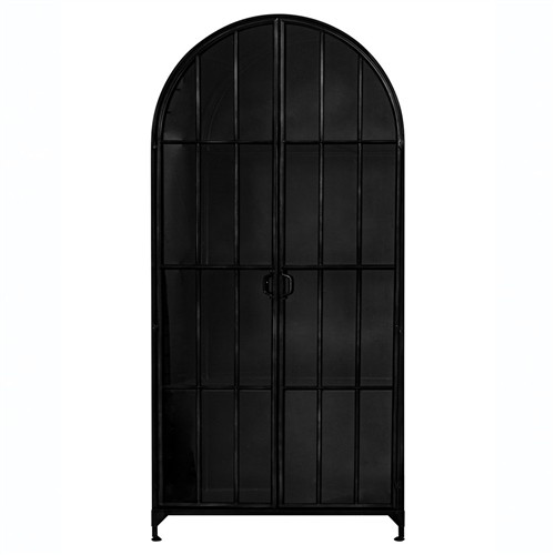 Gabriel Modern Classic Black Iron Arched Display Case