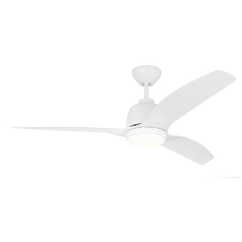 Visual Comfort Avila Modern Matte White Steel LED Ceiling Fan - 54&quot;
