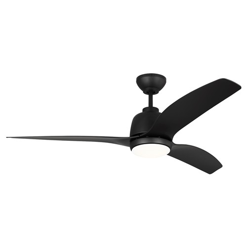 Visual Comfort Avila Modern Midnight Black Steel LED Ceiling Fan - 54&quot;