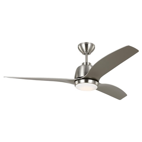 Visual Comfort Avila Silver Blades Brushed Steel LED Ceiling Fan - 54&quot;