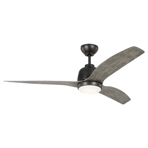 Visual Comfort Avila Light Grey Oak Blades Aged Pewter LED Ceiling Fan - 54&quot;