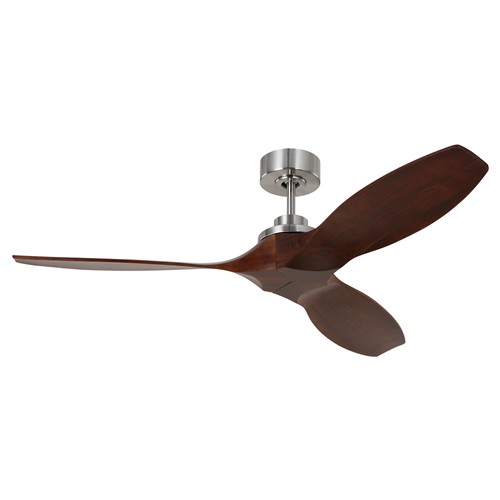 Visual Comfort Collins Dark Walnut Blades Brushed Steel Smart Ceiling Fan - 52&quot;