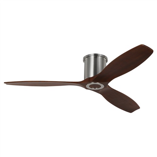 Visual Comfort Collins Walnut Blades Brushed Steel Smart Hugger Ceiling Fan - 52&quot;