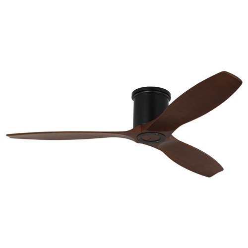 Visual Comfort Collins Walnut Blades Black Steel Smart Hugger Ceiling Fan - 52&quot;