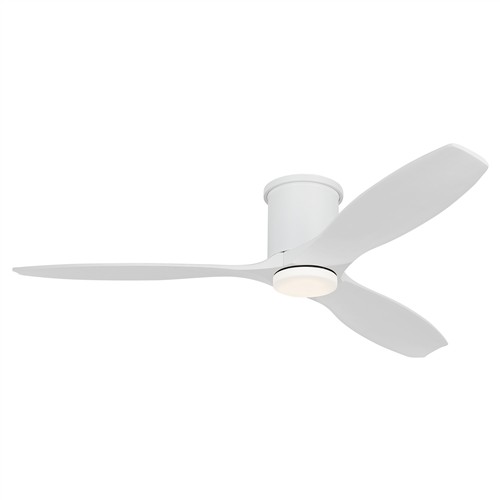 Visual Comfort Collins Matte White Steel Smart Hugger LED Ceiling Fan - 52&quot;
