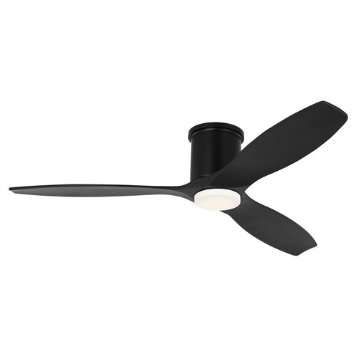 Visual Comfort Collins Midnight Black Steel Smart Hugger LED Ceiling Fan - 52&quot;