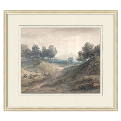 Yorkshire Traditional Grey Landscape Silver Leaf Frame Painting 4 - 23x26