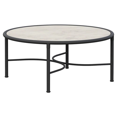 Emeline Albarium Dekton Black Iron Round Outdoor Coffee Table