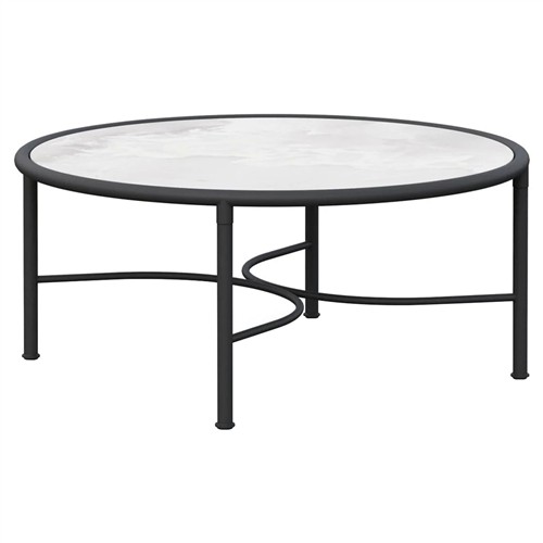 Emeline Helena Dekton Black Iron Round Outdoor Coffee Table