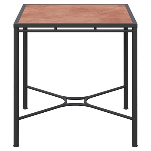 Emeline Umber Dekton Black Iron Square Outdoor Counter Table - 35&quot;
