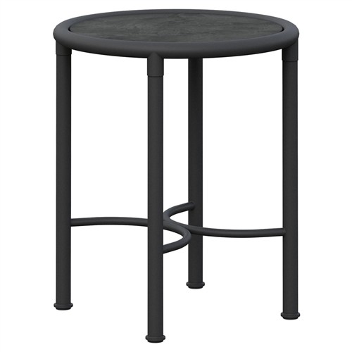 Emeline Micron Dekton Black Iron Outdoor Round Side Table