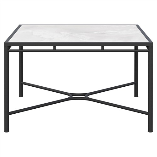 Emeline Helena Dekton Black Iron Square Outdoor Dining Table - 48&quot;
