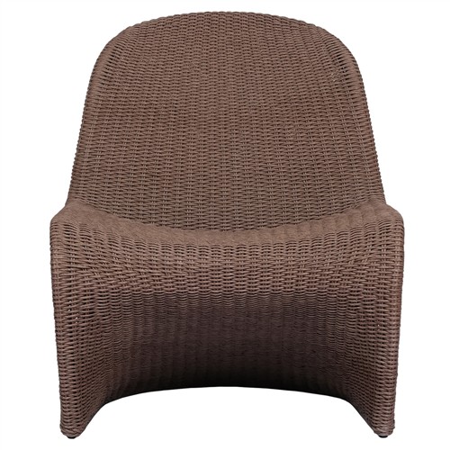 Ivanna Coastal Beach Dark Brown Woven Wicker Outdoor Lounge Chair