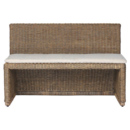 Senna Broadway Dune Linen Woven Dining Bench - 49&quot;