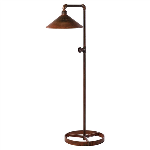 Lennox Industrial Dark Copper Pipe Cone Shade Floor Lamp