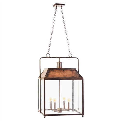 Lucienne Traditional Dark Copper Steel Square Lantern