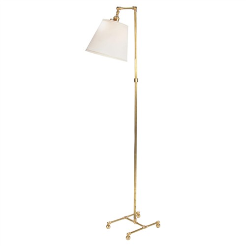 Pandora French Country White Shade Gold Steel Floor Lamp