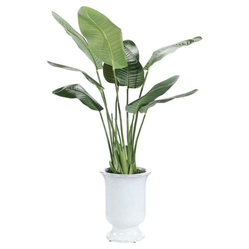 John-Richard Island French Country Green Bird Of Paradise Faux Floral Planter