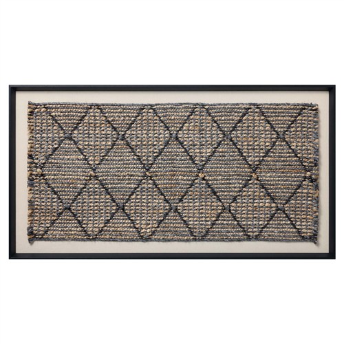 Nuit Dark Grey Textile Framed Wall Art - 2&#39;2&quot;x4&#39;1&quot;