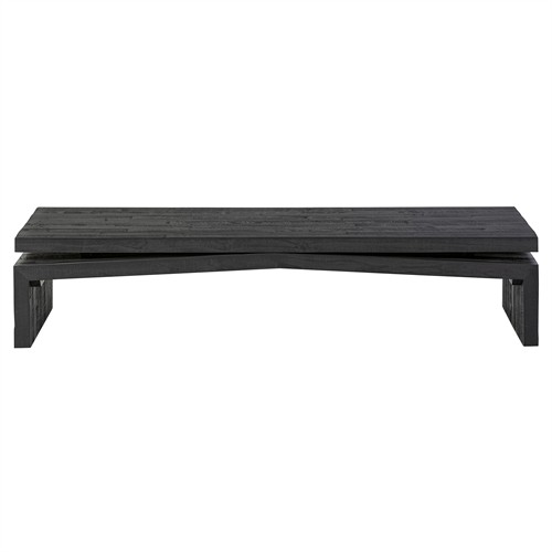 Rayan Rustic Lodge Black Reclaimed Wood Coffee Table