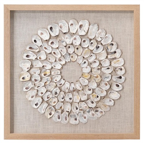 Damien Coastal Beach Circular White Abalone Shell Wall Art