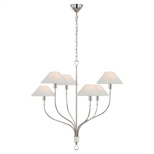 Visual Comfort Griffin Traditional Polished Nickel Staggered Tail Chandelier