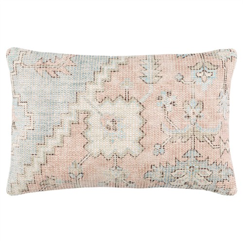 Audrey French Country Dusty Pink Floral Lumbar Pillow - 14x22