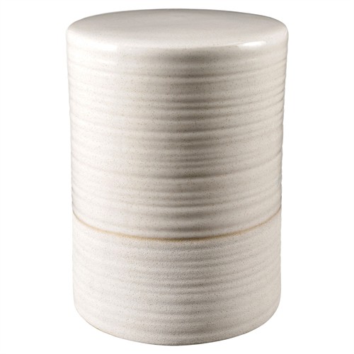 Vincent Modern Classic Cream Glazed Ceramic Outdoor Garden Stool