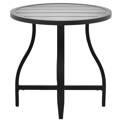 Madelle Modern Classic Black Aluminum Round Outdoor End Table