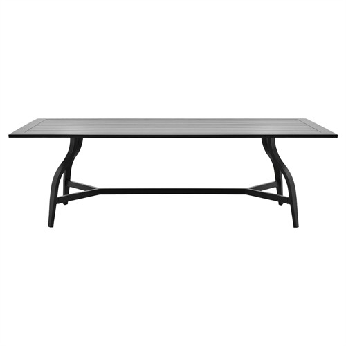 Madelle Modern Classic Black Aluminum Rectangular Outdoor Dining Table - 96&quot;