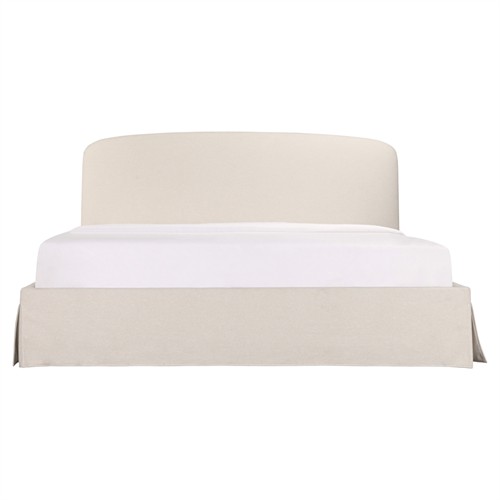 Jezreel Modern Classic Cream Slipcovered Storage Bed - Queen