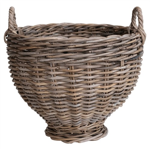 Maisie Coastal Beach Natural Rattan Footed Floor Basket