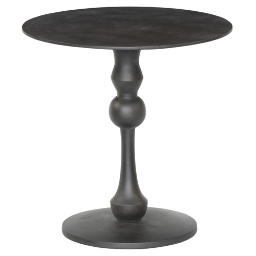 Daniel Updated Traditional Black Aluminum Round End Table