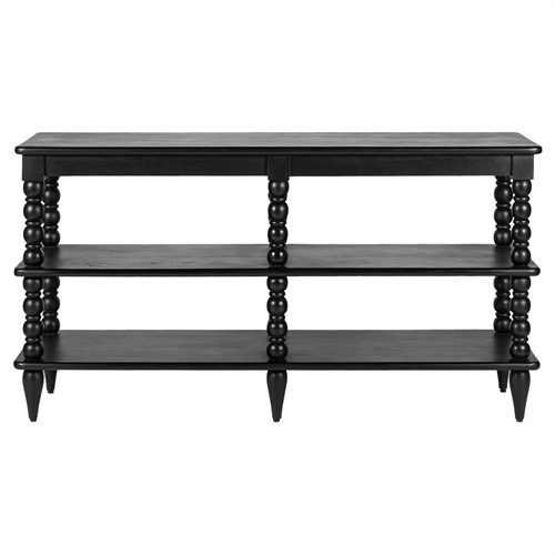 Thomas Updated Traditional Black Wood Spindle Wide Bookcase
