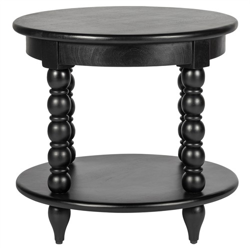 Thomas Updated Traditional Black Wood Spindle End Table