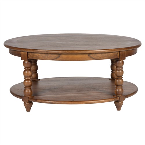 Thomas Updated Traditional Brown Wood Spindle Coffee Table