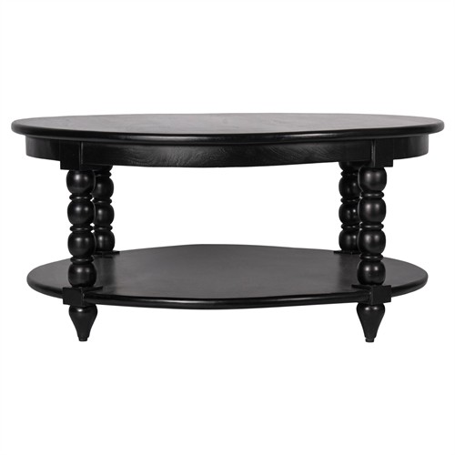 Thomas Updated Traditional Black Wood Spindle Coffee Table