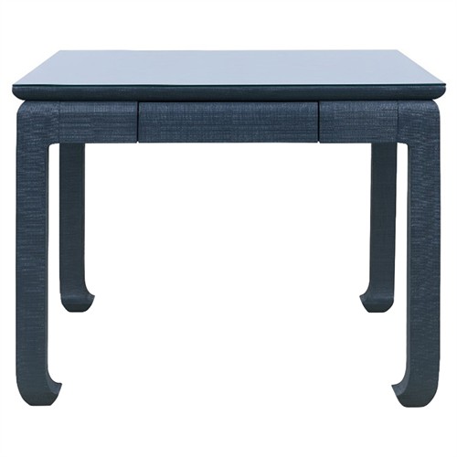 Bethany Coastal Beach Blue Linen Wood Game Table - 38&quot;