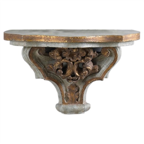 Eulalia Updated Traditional Gold Bracket Wall Shelf