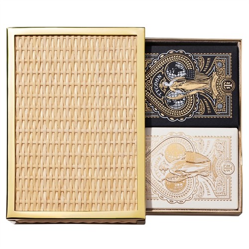 AERIN Colette Coastal Beach Cream Woven Cane Card Set