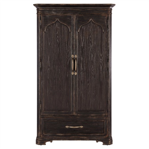 Asher French Country Dark Brown Oak Wardrobe