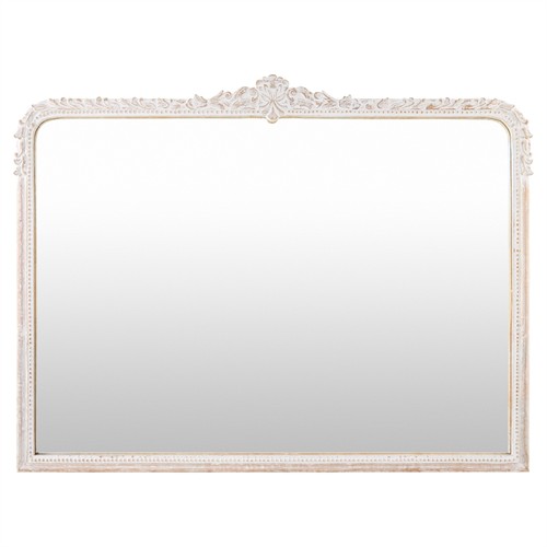 Alessia Traditional White Mango Wood Mantel Wall Mirror